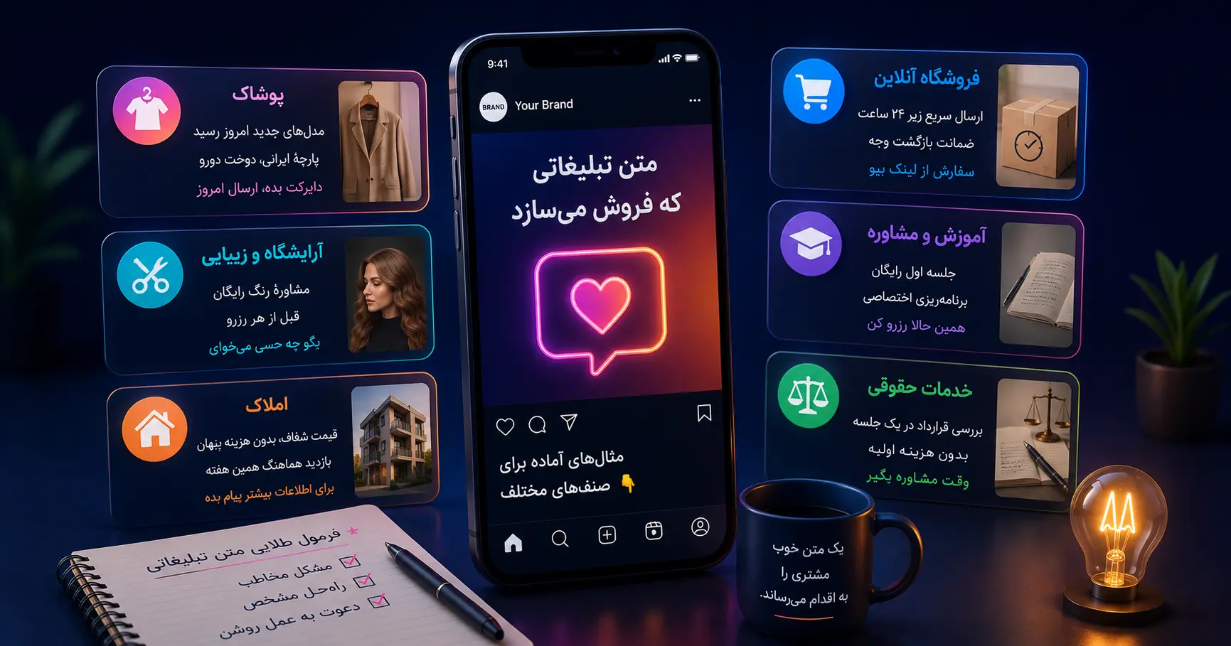 نمونه متن تبلیغاتی: بیش از ۲۰ نمونهٔ آماده برای صنفهای مختلف