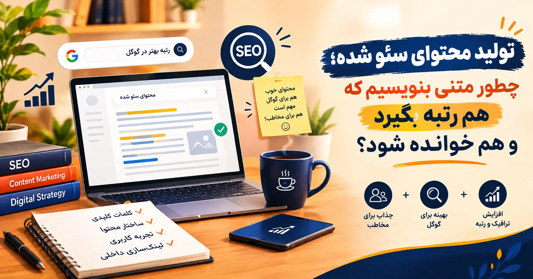 تولید محتوای سئو شده؛ چطور متنی بنویسیم که هم رتبه بگیرد هم خوانده شود؟